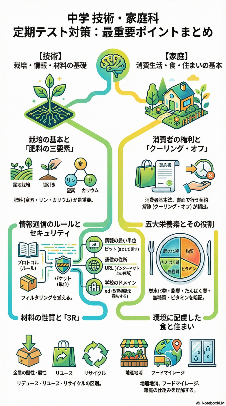 中学技術家庭科定期テスト対策(まとめ)